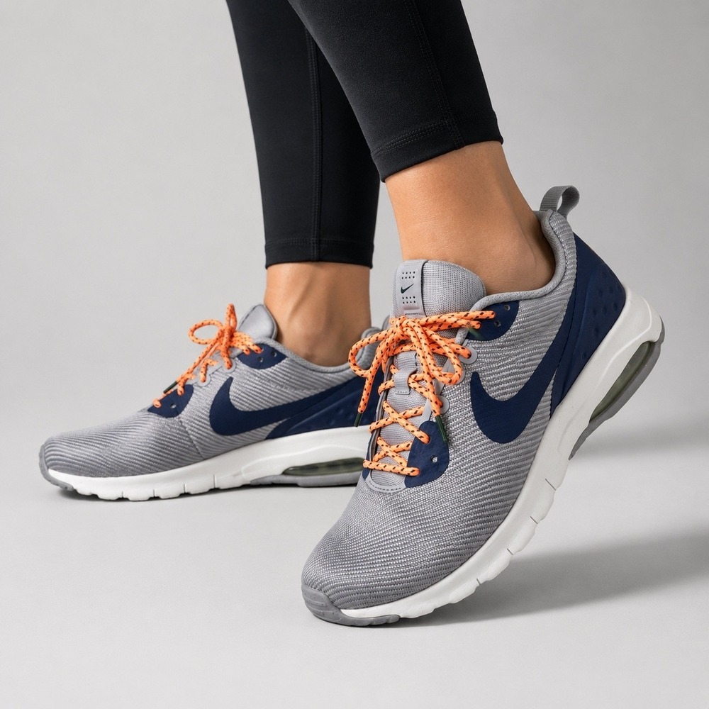 Nike Air Max Motion JDI LW SE Women's 10 Grey Navy Orange Running Shoes Sneakers